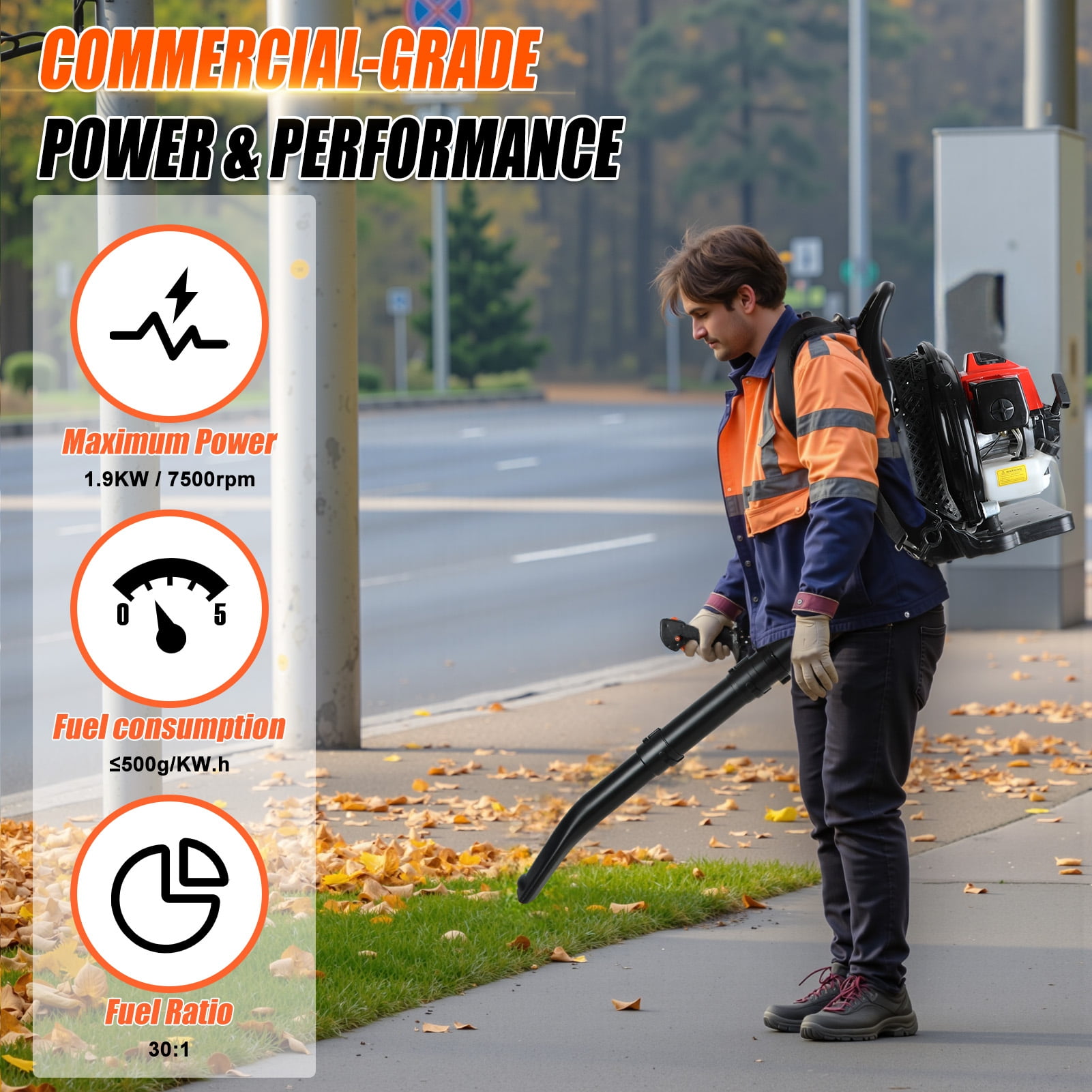 2026 New 63CC Backpack Leaf Blower Gas Powered, 700 CFM 200 MPH Backpack Blower for Yard Debris, Leaf & Snow Removal, with Ergonomic Harness (Red Black)