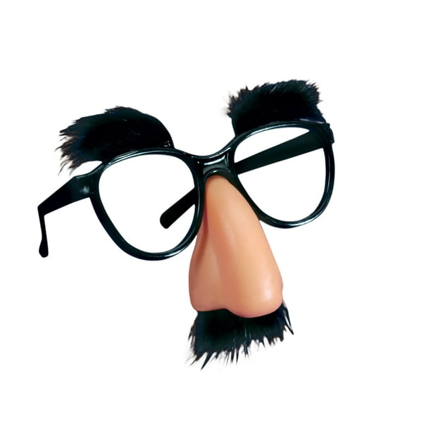 Joker Classic Fuzzy Nose Glasses, Black Beige, One Size (5
