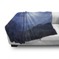 thumbnail image 2 of Fantasy Soft Flannel Fleece Throw Blanket, Moonlight Covers the Jungles of Sri Lanka Hazy Rainforest Scenery View Image, Cozy Plush for Indoor and Outdoor Use, 70" x 90", Green and Blue, by Ambesonne, 2 of 5