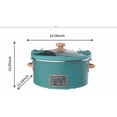 thumbnail image 3 of P.W. 6 QT Slow Cooker, Locking, Digital, Stainless Steel Housing Lid, Digital Healthy Eating, Easy Programming of Time and Temperature, Removable Stoneware (Teal Speckle), 3 of 10