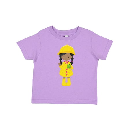 

Inktastic African American Girl Raincoat Rain Boots Frog Girls Toddler T-Shirt