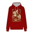 thumbnail image 3 of Fall Fashion Must Haves Festive Christmas Design Hooded Pullover Sweatshirt Long Sleeve Drawstring Hoodie Top for Women Women Fall Clothes, 3 of 5
