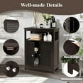 thumbnail image 4 of YANG2 Espresso Wooden Bathroom Floor Cabinet, 23.5 x 12 x 31.5 inches, 3-Position Adjustable Shelf, Double Shutter Doors, 4 of 9