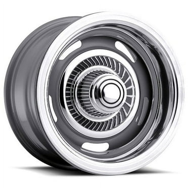 15x8 American Muscle 55 Rally Silver Wheel 5x4.5/5x4.75 (-6mm)