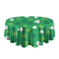 thumbnail image 5 of Irish Green Clover Shamrock Round Table Cloth,Wrinkle Free Table Cover with Polyester,Waterproof Reusable Tablecloths for Home Decor Summer Spring Picnic Dining Holiday (Round,60x60inch), 5 of 6