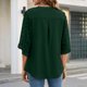 thumbnail image 3 of Tops Para Mujer Camisas Casuales Blusas Moda Sólido Cuello en V Suelto Manga Corta Top Pullover Odeerbi  ODB152933, 3 of 8