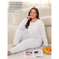 thumbnail image 2 of MINTREUS Women's Plus Pajama Set Warm Fleece Lounge Set Long Sleeve Sleepwear Ladies Ultrasoft Pjs, 2 of 7