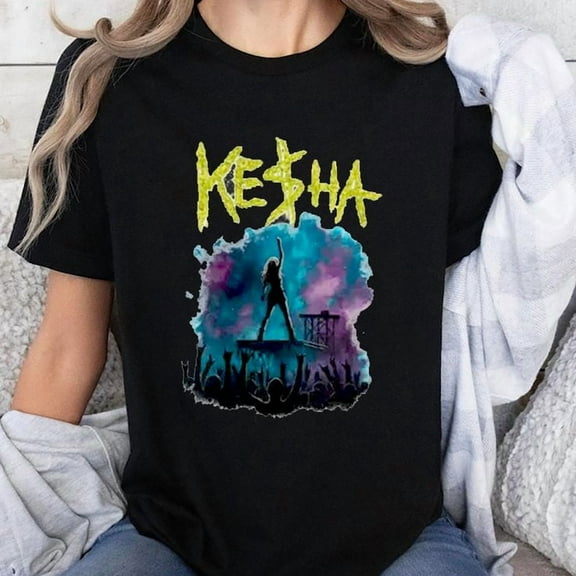 Unisex Kesha 2025 Tour Graphic Merchandise T-Shirt, Sizes S-5XL, Tbun