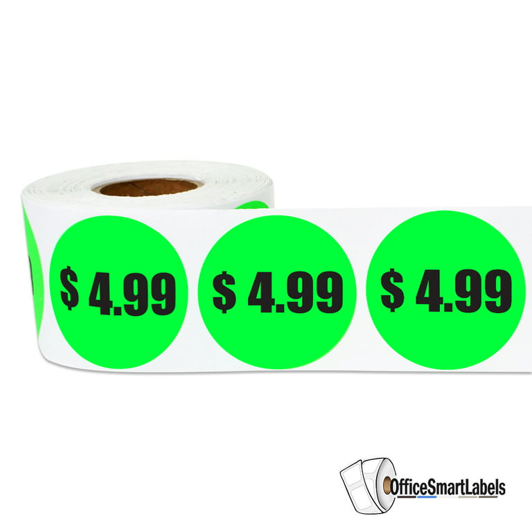 $4.99 Price Labels, $4.99 Price Stickers 1000/Roll
