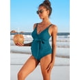 thumbnail image 3 of Alove Maternity V Neck One Piece Swimsuit Pregnancy Bathing Suit Tie Front Waist in Ruched Swimwear, 3 of 4
