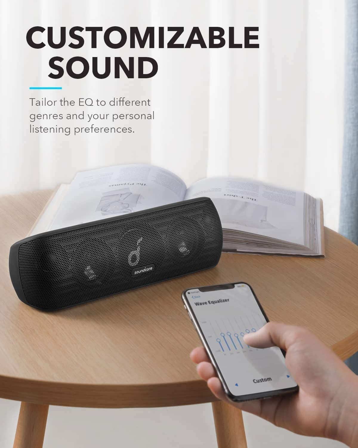 Soundcore Motion+ Wireless Bluetooth Speaker with Hi-Res 30W Audio,Waterproof, App Control (Black)