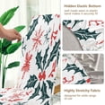 thumbnail image 3 of Chair Cover 2 Pack Removable Dining Chair Protectors Washable Chair Slipcovers Seat for Home Wedding Decor Holly Leaves and Snowflakes, 3 of 6