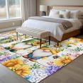thumbnail image 4 of Sunflowers Area Rugs 5'x8', Washable Small Throw Rugs for Classroom Bedroom, Spring Flowers Gnomes Hydrangea Daisy Wood Indoor Outdoor Rug Non-Slip Low Pile Carpet Runner Reversible Floor Mats, 4 of 8