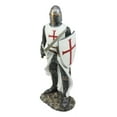 thumbnail image 3 of White Cloak Caped Medieval Crusader Swordsman Knight of Christ Figurine 11.5"H, 3 of 7