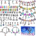 thumbnail image 1 of Juego de 112 pulseras de cuentas de cristal de colores para niños con agujeros grandes, hechas a mano, 1 of 4