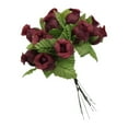thumbnail image 1 of Naiovety Flores artificiales Rosa Mini ramo hogar boda autoensamblaje presente falso Año Nuevo fiesta arreglo Navidad Kits de decoración para fiestas Vino rojo, 1 of 6