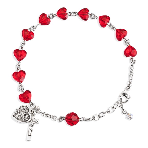 Red Swarovski Crystal Heart Bracelet