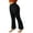 Black, variant on KOMOO Women Yoga Long Pants Plus Size Cross Waist Leggings Solid Color Tie-dyed Printed Pattern Yoga Sport Pants