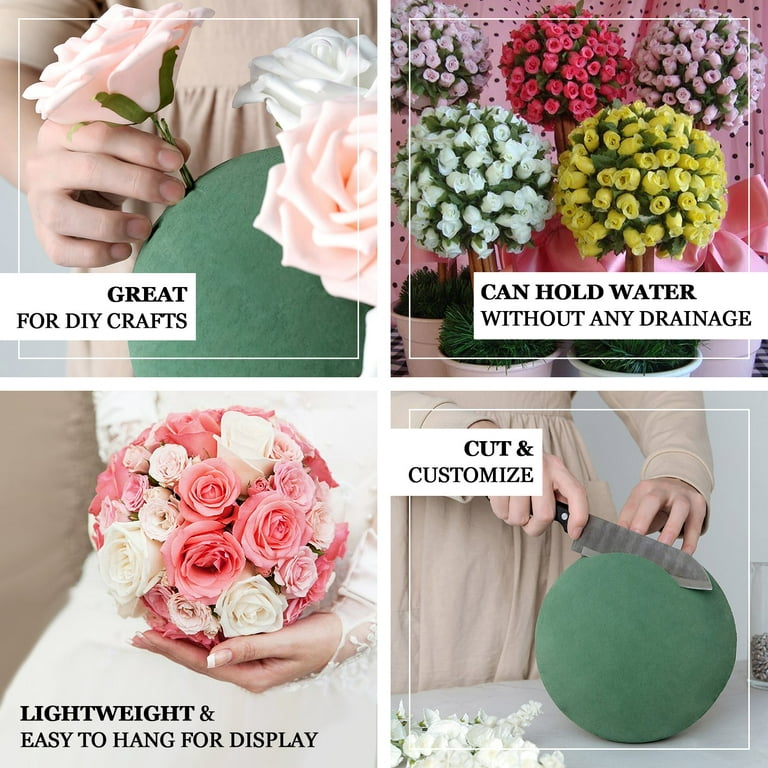 8 Green Floral Foam Sphere, DIY Foam Balls For Flower Arrangements