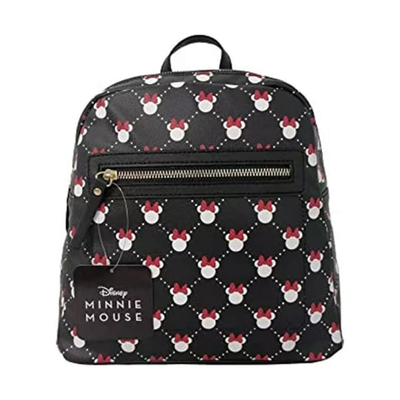 Fast Forward Minniee Mouse All over Print Backpack for Kids - 10" Black Shoulder Backpack