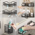 thumbnail image 6 of 2-Tier Adhesive Corner Shower Caddy Basket w/Toothbrush & Soap Holder 5 Pack, No Drilling Large Capacity Organizers Storage Shelves for Bathroom, Home & Kitchen, Matte Black, 6 of 6