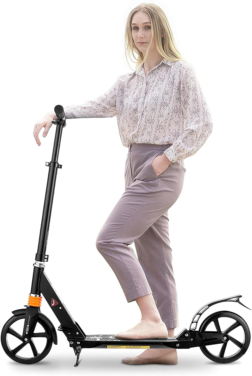 Commute City Adult Scooter Folding Push Scooter Electric Scooter Push Scooter Easy Folding Kick Scooter with Large 200MM Wheels Modern Strong Scooter for Adults Blue