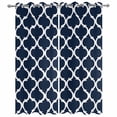 thumbnail image 4 of Outdoor Curtains for Patio Waterproof Geometric Morocco Pattern Indoor/Outdoor Curtain Tiebacks Navy Blue Abstract Privacy Sun Block Grommet Drapes for Pergolas Gazebo Porch 2 Panel 54x108 Inch, 4 of 9
