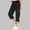 Black, variant on Womens Capris with Pockets Loose Fit Casual Drawstring Baggy Petite Pants Lightweight Low Rise Cargo Capris (White M)