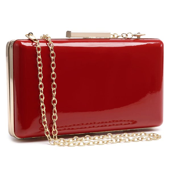 Bolso de noche Dasein para mujer en charol rojo