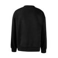 thumbnail image 7 of Domuza Mens Suede Crewneck Sweatshirt Retro Distressed Washed Long Sleeve Sweat Shirt Fall Winter Thermal Oversized Casual Solid Pullover Black L, 7 of 7