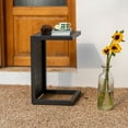 thumbnail image 5 of Outdoor End Table Aluminum C-Shaped Side Table Weather Resistant Patio Side Tables,Grey, 5 of 5