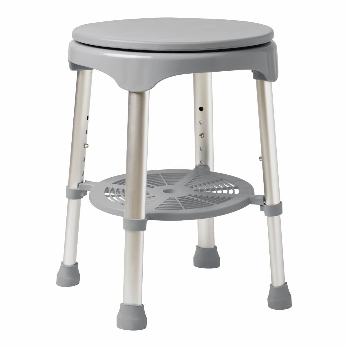 Medline Durable Round Shower Stool, Supports up to 300 lbs, Gray