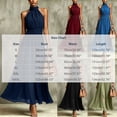 thumbnail image 3 of Womens Summer Dresses, Lace Trim Ruffle Long Dress for Women Floral Burnout A Line Sleeveless Dress Halter Neck Beach Vacation Evening Gown Dress, 3 of 6
