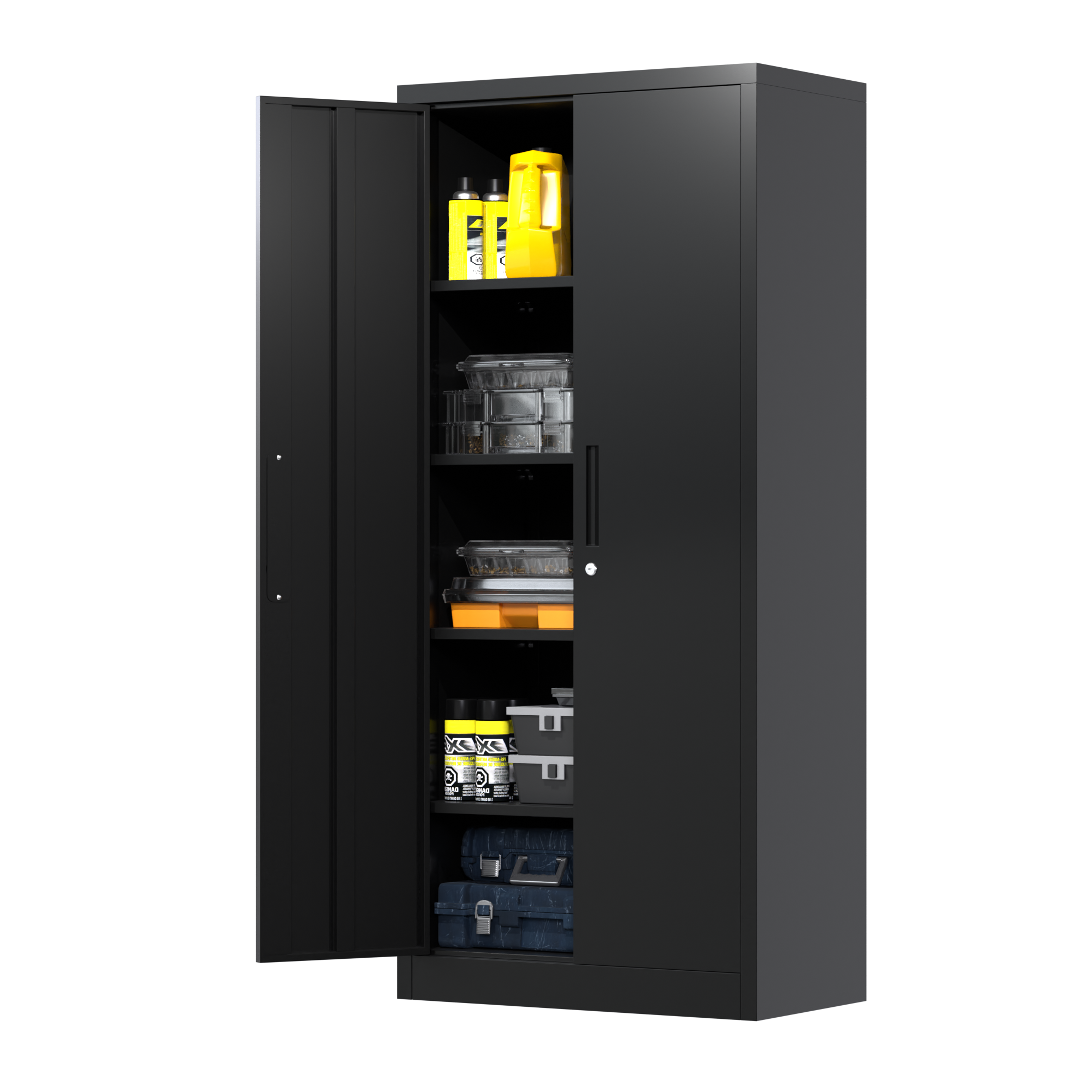 Bornmio Metal Storage with 4 Adjustable Shelves and Lockable