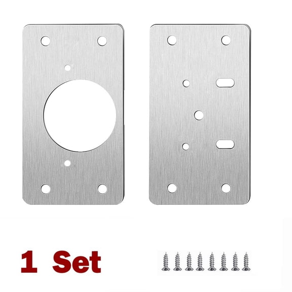 Cabinet Hinge Repair Plate Kit Stainless Steel Door Hinge Mounting Plate With Screw For Home Kitchen Cupboard Furniture