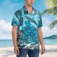 thumbnail image 3 of Fotbe Underwater Dolphin Scene Camisa Hawaiana para Hombre Unisex – Camisa Casual de Verano con Botones de Manga Corta de Algodón y Lino,X-Large, 3 of 7
