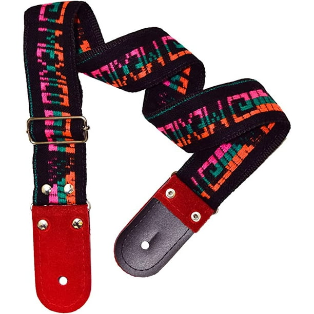 Correa para guitarra, Strap guitarra acústica, bajo eléctrico, guitarra eléctrica Kidam México fondo negro