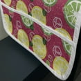 thumbnail image 3 of Lemons Microwave Oven Cover, Illustration of Sliced Citrus with Lime Leaves and Ice Cubes, Water Resistant Organizer with Pockets for Kitchen, 36" x 12", Magenta Green, by Ambesonne, 3 of 4