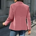 thumbnail image 4 of Women's Velvet Blazer Suit Jackets Business Casual Button Up Fall Winter Outerwear Work Office Coats 2025 Pink M, 4 of 5