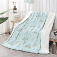 thumbnail image 2 of Princess and Carriage Blue Pattern Soft Sherpa Fleece Throw Blanket, Warm Cozy Plush Blanket for Sofa Bed Couch, All Season, 60"x80", 2 of 5
