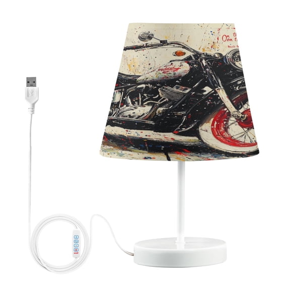 BZSMCE Table Lamp Creative Watercolor Motorcycle Simple Pattern Night Light