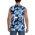 thumbnail image 4 of Goofa Evil Eye Printed Men's Sleeveless T-Shirt - Athletic Gym Workout Tank Top for Men - Moisture-Wicking, UPF 30+ Quick-Dry Muscle Tee-, 4 of 8