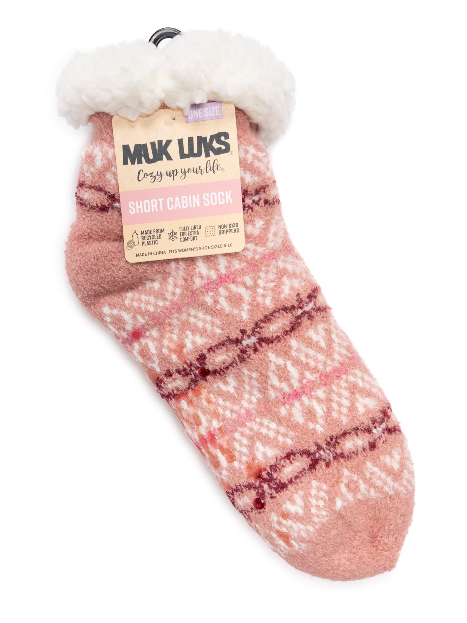 MUK LUKS Women's Short Cabin Socks, 1-Pack, OSFM