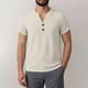 thumbnail image 3 of Ceisia Men's Casual Cotton Linen Blend V-Neck Button Short Sleeve Henley Top Beige XXL Gifts, 3 of 8