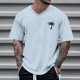 thumbnail image 2 of Playeras Interiores Hombre Cuello V Camisa Corta Con Estampado De Mapa De Primavera Y Verano Para Hombre, Camisa Con Solapa Totalmente Estampada Y Bolsillo, 2 of 4