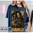 thumbnail image 3 of Comfort Colors The Reader Tarot Card Shirt, Skeleton Reading Shirt, Unisex Tarot Card Shirt, Book Lover Gift, Bookish Gift,Tarot Lover Shirt, 3 of 6
