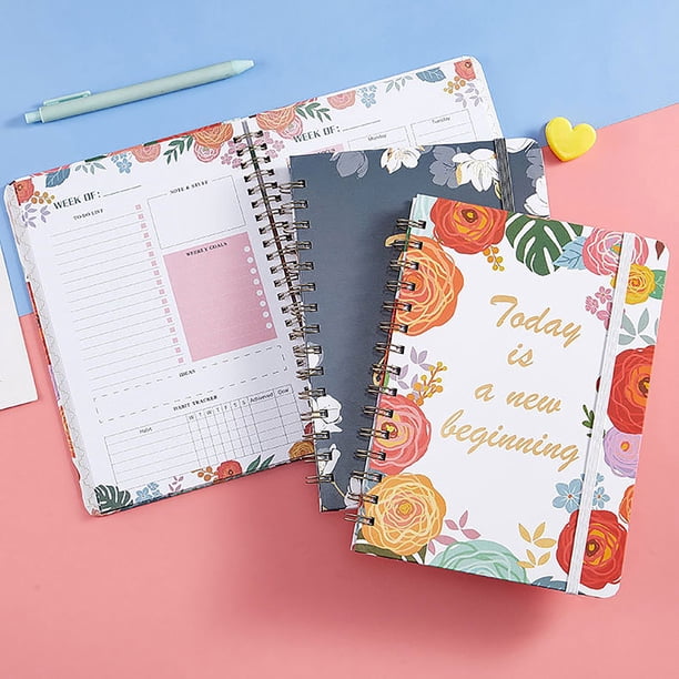 Cuaderno de Planificación Semanal de 186 Páginas, Cuaderno de Planificación Diaria, Cuaderno de Autodisciplina En Inglés, Cuaderno de Espiral A5.