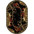 thumbnail image 1 of Unique Loom Barnyard Rooster Design Area Rug 5' x 8' Oval Black/Ivory, 1 of 1