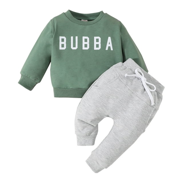 COM1950s Boys' Leisure Long Sleeved Sweatshirt Pants Set Long Sleeved Round Neck Top Set