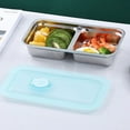 thumbnail image 6 of Stainless Lunch Box, 2-Section Bento Box, Airtight Lid Snack Container for Seasonings/Kimchi, Dishwasher Safe Portable Food Keeper for Travel & Work Lunch, WEIWEIGG, 6 of 9